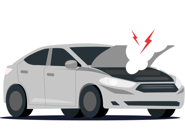 Ilustración auto chocado